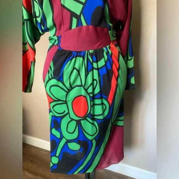 ISSA London mod style designer dress abstract colorful size 4 EUC chic trendy - Picture 4 of 16